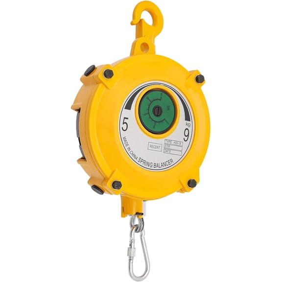 Aluminum Alloy Spring Balancer 11.02-19.84lbs Load Capacity Tool Balancer with 6.23ft Work Stroke 360 Rotating Hook Retractable Pulley, Self-Locking Device for Assembly Line/Automotive