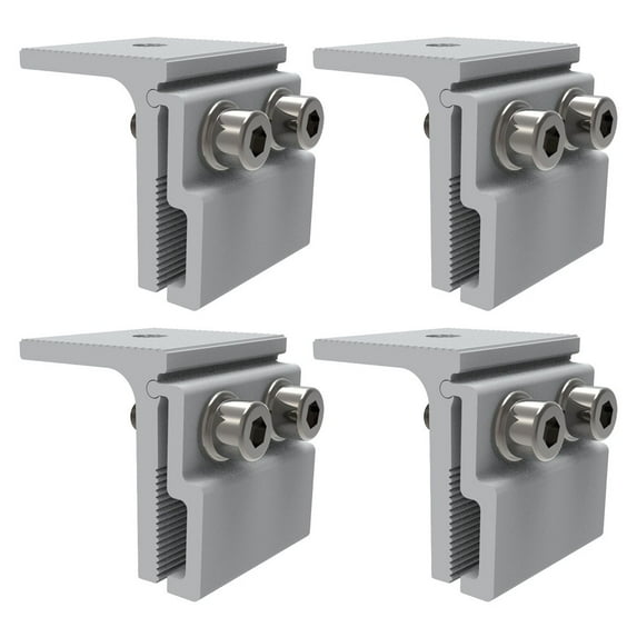 Aluminum Alloy Standing Seam Clamps for Solar PV Mounting on Metal Roofs - 1 or 4 Pack