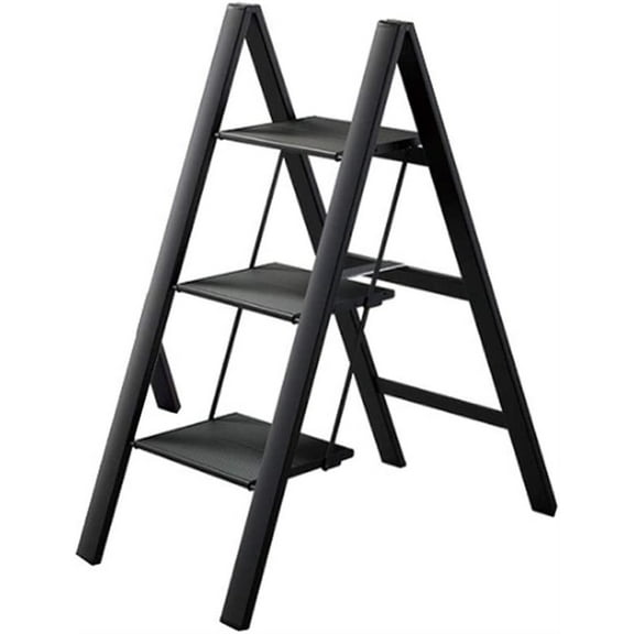 Aluminum Alloy Step Ladder Ultra-Thin for Indoor Household Foldable Wide Pedal Storage Stool Non-Slip Step Ladder Two Or Three Step Ladder Extension Ladders