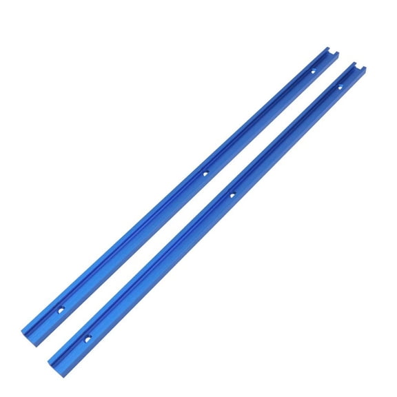 Aluminum Alloy T-Track T-Slot Miter Track for Router Table, 500 mm Double-Cut Design, 19 x 9.5 mm, Blue, 2-Pack, Woodworking Tool