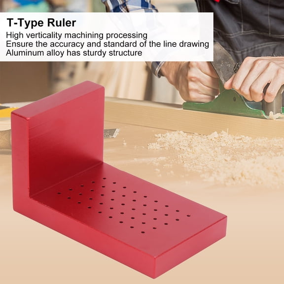 Aluminum Alloy T-Type Line Scribing Gauge Ruler for Woodworking, 5-49mm Marking Tool