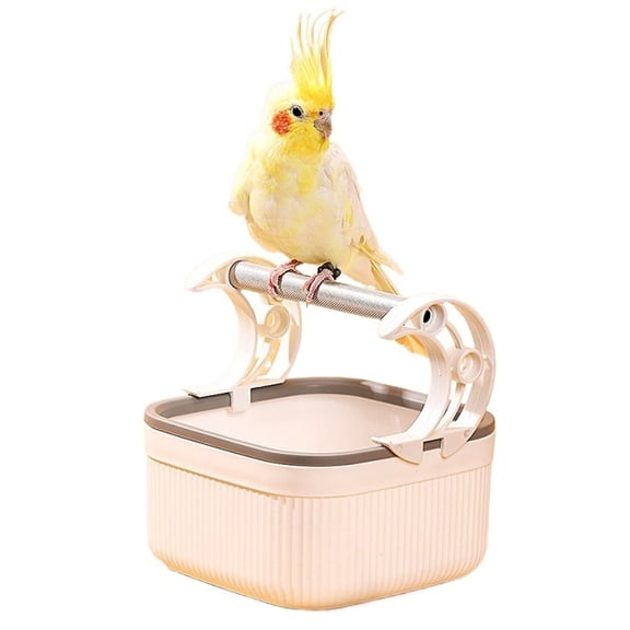 Aluminum Alloy Tabletop Bird Toilet Stand with Removable Bucket for Parrots Cockatiels Parakeets