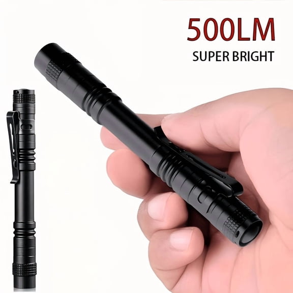 Aluminum Alloy Tactical Flashlight, LED Pen Light with Clip, Powered by 2 AAA Batteries (batteries Not Included), Ideal for Camping, Emergencies, Maintenance Professionals, and Everyday Carry IP44