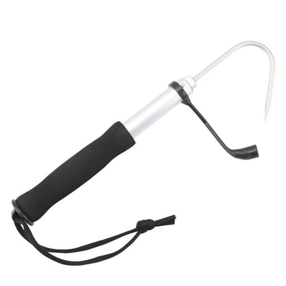 Aluminum Alloy Telescopic Fishing Gaff Hook, 23.6" Extended Ice Fishing Spear for Catfish, Boat, Saltwater & Freshwater Catching