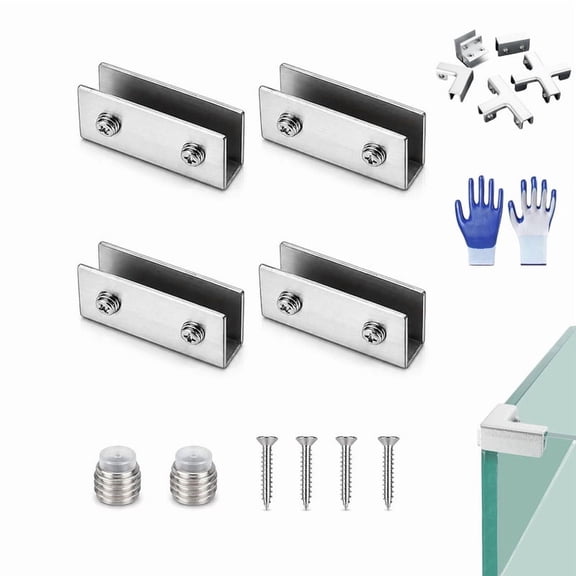 Aluminum Alloy Tile & Glass Clamp Bracket Set, L, I, T, X Shape 90 Degree Fixing Clips, No-Weld Connectors, Strong Stable Support, For Glass, Wood & Tile Framing