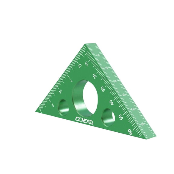 Aluminum Alloy Triangle Ruler 45 Degree Angle Imperial and Metric Scales Isosceles Right Triangular Precision Carpentry Squares