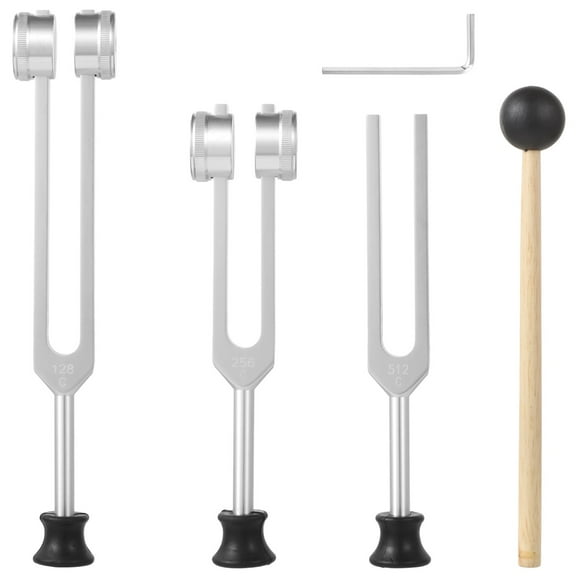 Aluminum Alloy Tuning Fork Set 128HZ 256HZ 512HZ, Precise Tuning Fork Kit, Anxiety Relief Tool, Portable Three-Frequency Set