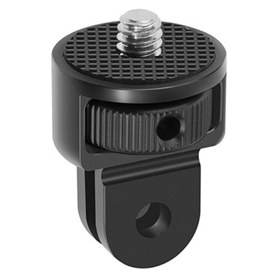 Aluminum Alloy Two-card Slot 1/4 inch Screw Tripod Adapter 360Rotating Mount Holder For Gopro For Insta360
