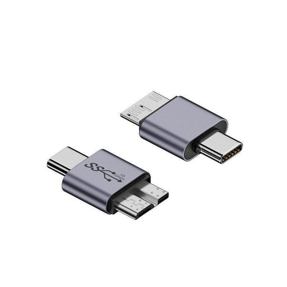 Aluminum Alloy Type C/USB 3.0 to MicroB Converter 10Gbps Data Sync Charge Cable for Phones External Hard Disk Drives