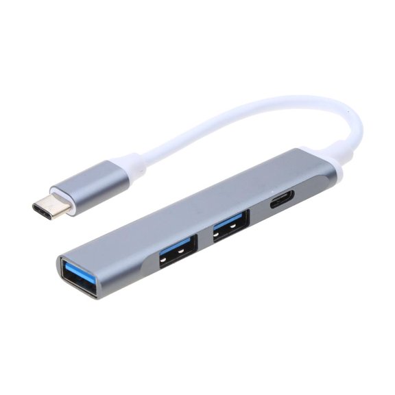 Aluminum Alloy USB Hub with 4 Ports USB TYPEC Adapter for Laptop or Tablet Phone Mouse Keyboard USB Splitter by LUVNIMB