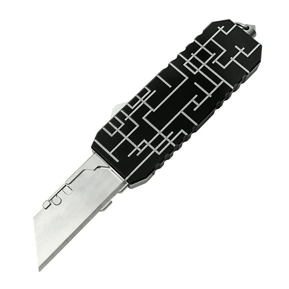 Aluminum Alloy Utility Knife with Clip Multifunctional EDC Box Cutter Outdoor Pocket Knife 10pcs Carbon Steel Blades