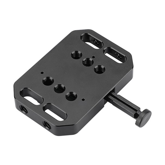 Aluminum Alloy V Mount Plate V Lock Holder Base Mount Adapter Black Equipped with Quick Release Button