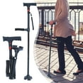 thumbnail image 1 of Aluminum Alloy Walking Cane with & LED Light | Foldable Retractable Elderly Mobility Aid | Four-Legged Self-Standing Cane | Adjustable Height Ergonomic Handle | Easy Travel | 1 Pack, 1 of 8