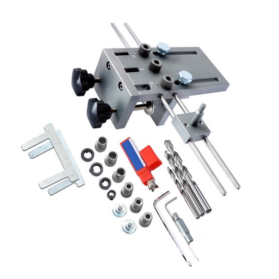 Aluminum Alloy Woodworking Hole Jig Boring Device with 3 in 1 Functionality for Accurate Drilling and Positioning