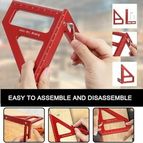 Aluminum Alloy Woodworking Triangle Ruler, Right Angle Marking Positioner With Metric & Units, For Carpenters Woodworkers Diy Enthusiasts - Includes 2 Mini Measuring