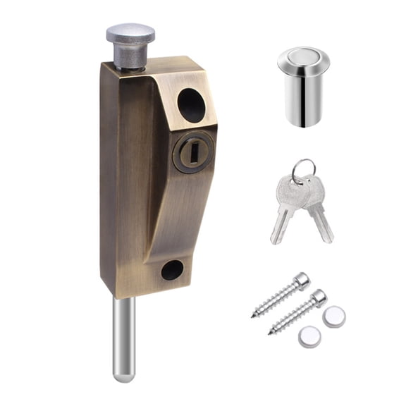 Aluminum Alloys Framed Door Vertical Barrels Bolt Latches for Window Glass Patios Doors Spring Floor Enduring