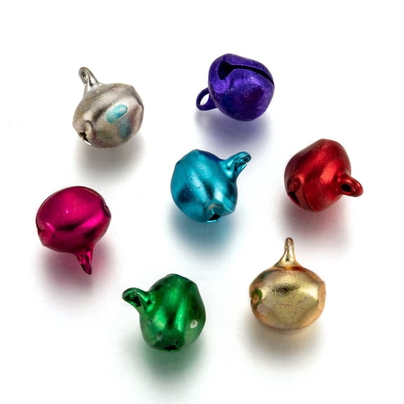 Aluminum Aluminum Bell Pendants Mixed color 14x11.5x10mm Hole: 2mm