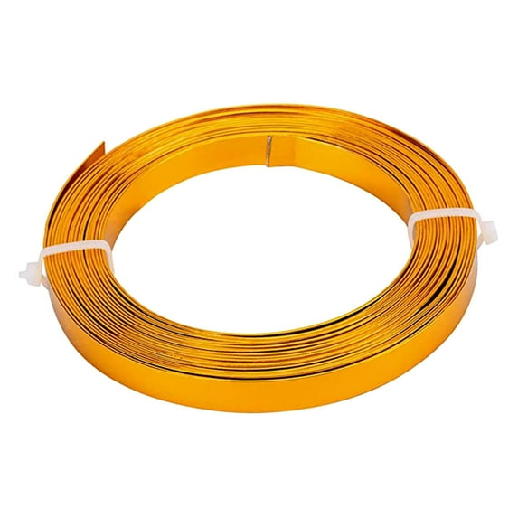 Aluminum ,Aluminum Flat Making Metal Wire,Bezel Strip Metal Wire Bendable Craft Metal Wire,Soft 18 Gauge Wide Aluminum Wire,Ear Making Gold
