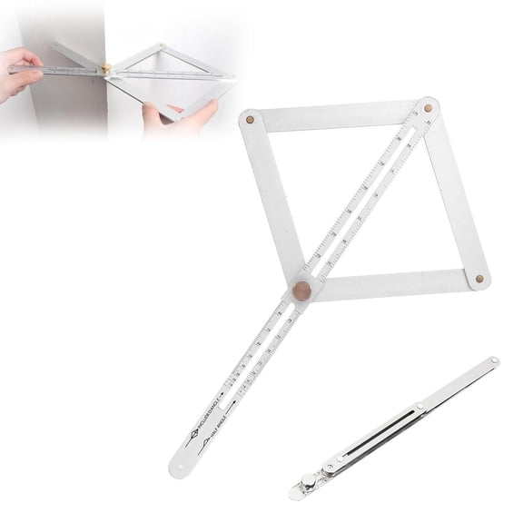 Aluminum Angle Finder Tool for Woodworking with Locking Mechanism, Silver Protractor
