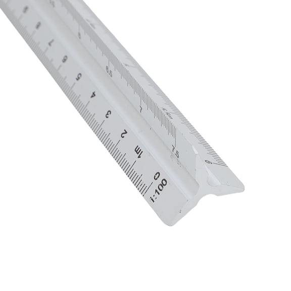 Aluminum Architect Scale for Engineering and Technical Illustrations - 30cm Triangular Ruler with 6 Scales