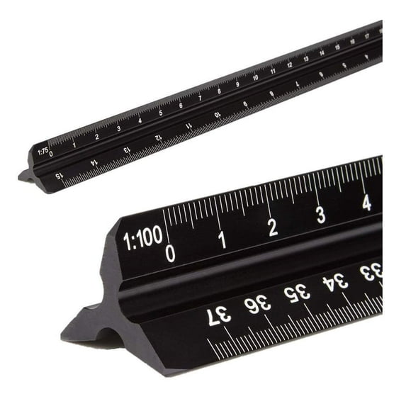 Aluminum Architectural Scale Ruler, Drafting Ruler, Precision 12 ...