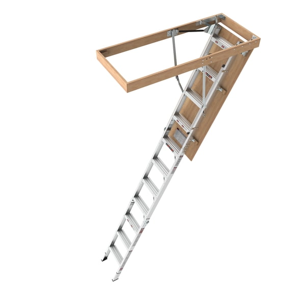 Aluminum Attic Ladder 350lb Capacity 22.5x54 In Opening