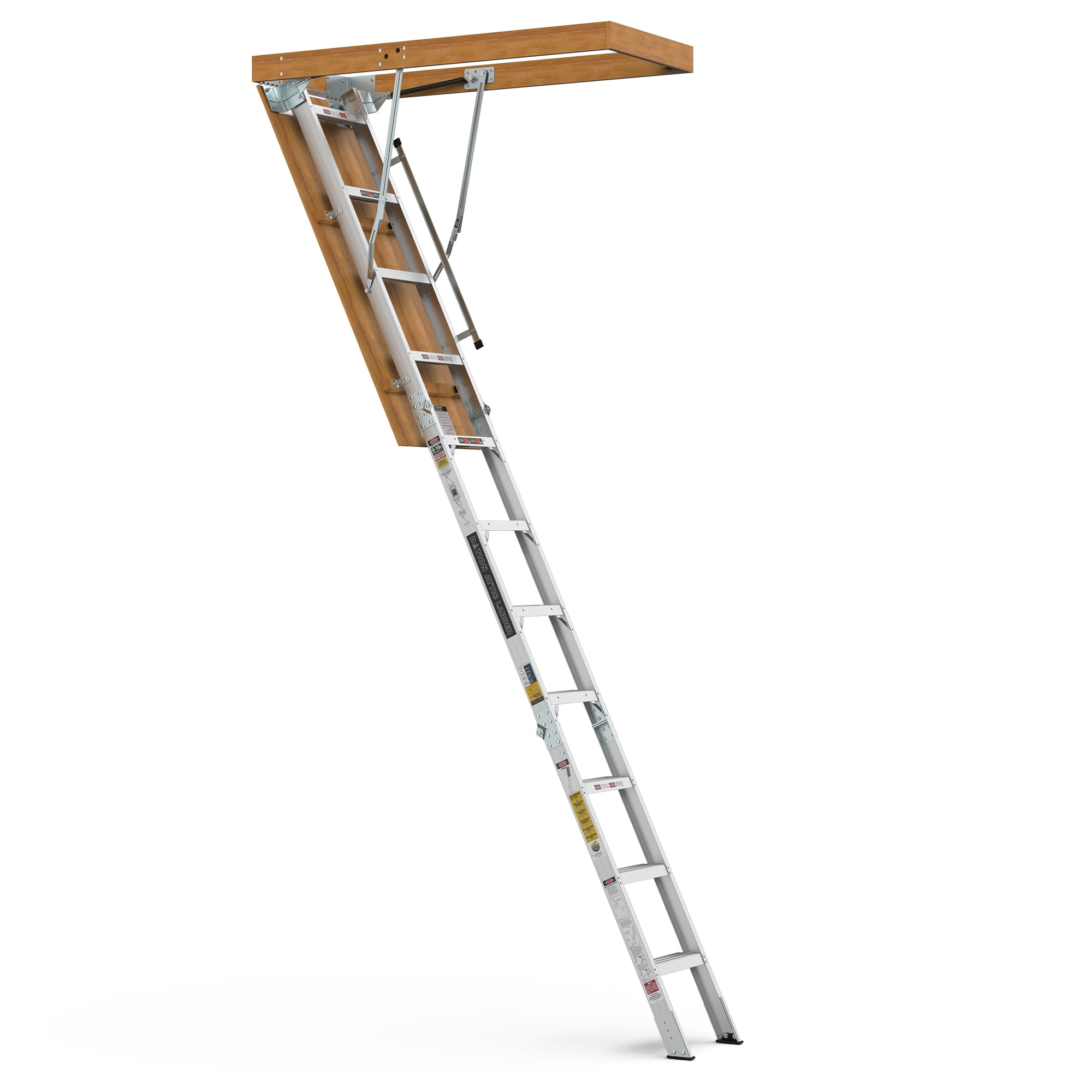 Aluminum Attic Ladder, 7'8"10'3" Manual Folding Attic Ladder Pull Down