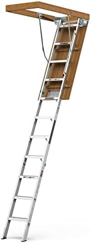 Aluminum Attic Ladder with Aluminum Frame, Household Manual Lifting ...