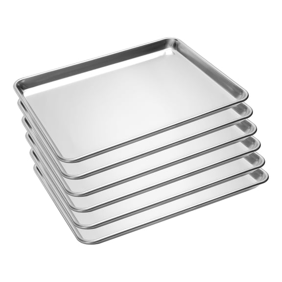 Aluminum Baking Sheet Pans Standard 18"×13" (Half Size 6 Pack) Cookie Baking Use