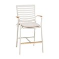 thumbnail image 1 of Aluminum Barstool with Padded Seat and Ladder Back, White, 1 of 5