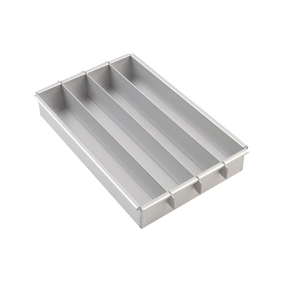 Aluminum Battenberg Cake Pan with 3 Removable Dividers, Nonstick Coating for Easy Release and Uniform Sections