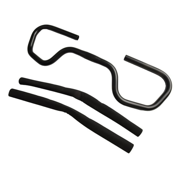 Aluminum Bicycle Butterfly Handlebar 25.4Mm 580Mm For Mountain Bike Touring Trekking With 2 Sponge Grips 6061 Alloy 460G 5 Backsweep Handlebar +2Pcs Grip