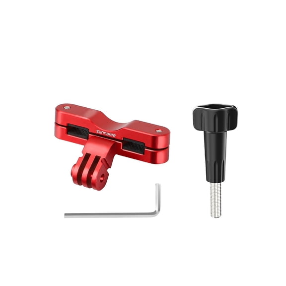 Aluminum Bike Seat Rail Mount for DJI Action 4/5, Insta360 X4, GoPro Hero 12 – CNC Processed Lightweight Rear View Camera Bracket with Silicone Pad Protection, Quick Install, Red/Black Options