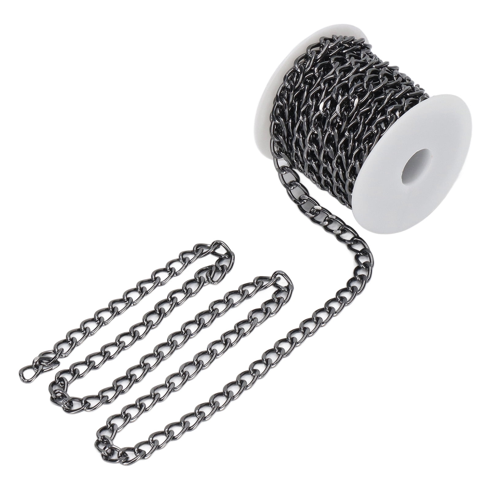 Aluminum Black Chain, 5 Meters Twisted Links Curb Chain For Bracelet