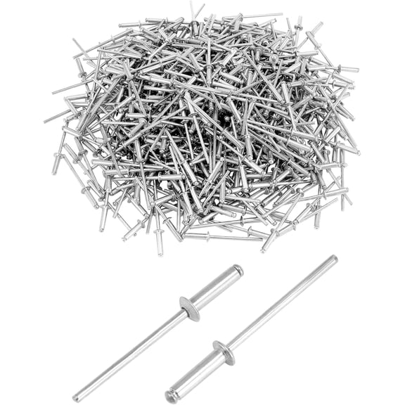 Aluminum Blind Rivets, 500 Pcs 1/8" x 1/2" ((3.2x12mm) Rivets Assortment, Blind Rivet, Silver
