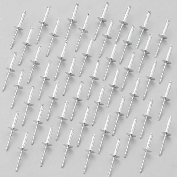 Aluminum Blind Rivets, Silver, 60 Pcs | Large Flange Aluminum Blind Rivets Dome Head Pop Rivets for Installing Accessories
