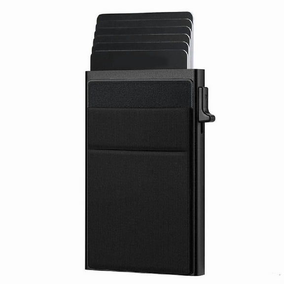 Aluminum Blocking Card Holder with Side Slide Not Theft Mechanism & Multifunctional Storage for Business Travel