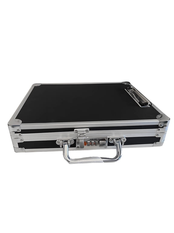 Aluminum Briefcase Toolbox with External Clipboard, Hard Carrying Case, Password Lock, Multi-Functional Storage, Portable Aluminum Case 12.6 x 9.6 x 2.6 in / 32 x 24.5 x 6.5 cm