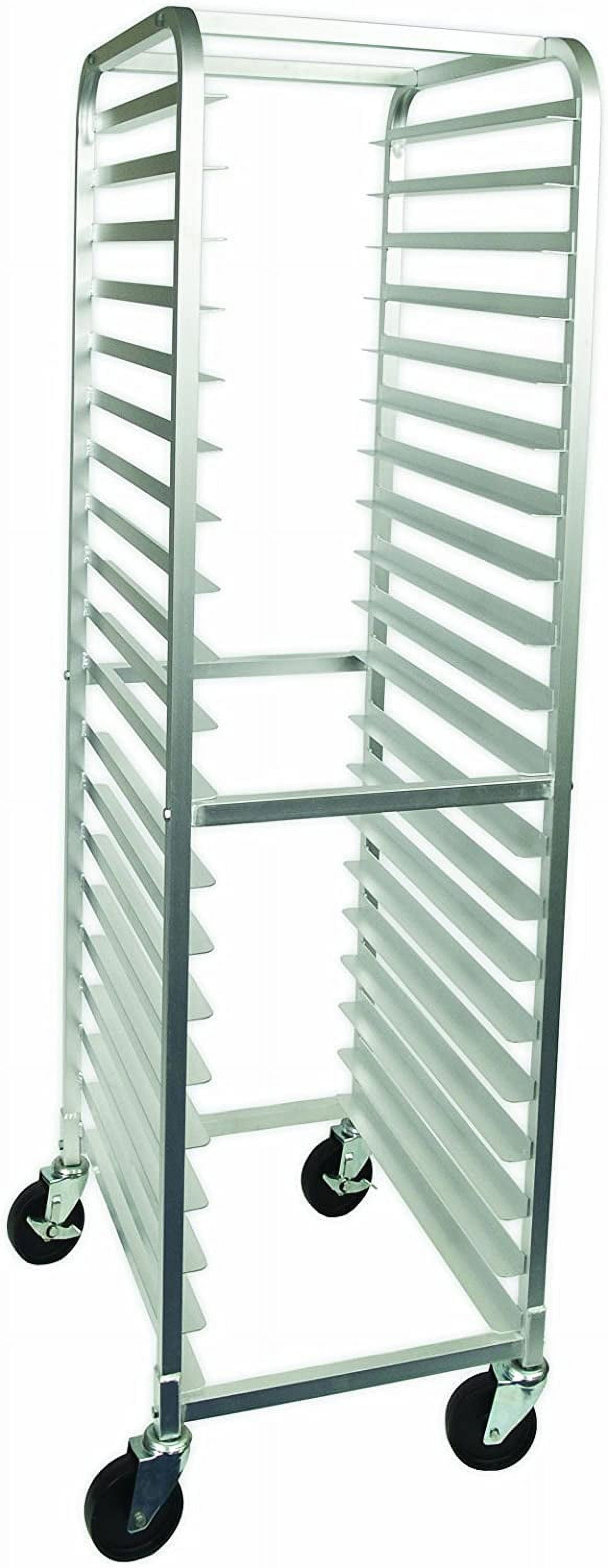 20-Tier Stainless Steel and Aluminum Bun Pan Rack with Swivel Casters