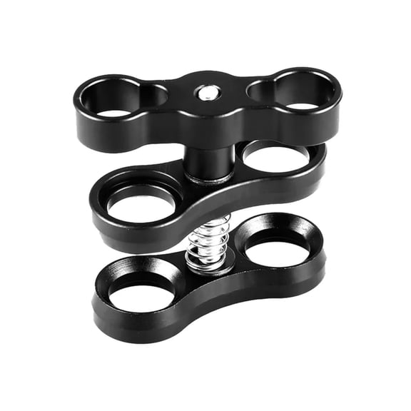 Aluminum Butterfly Clamp is Compatible with 1-Inch Ball Arm Systems, Underwater Camera Clamp for Light Arms, Strobes & Diving Rigs (Black)