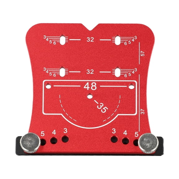 Aluminum Cabinet Door Hinge Jig for 35mm Concealed Hinges, Precision Marking Template Tool with Alignment Bar for 3-6mm Offset, Anodized for Woodworking Projects, Red(Red)