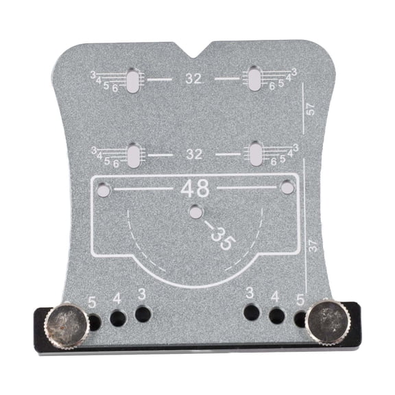 Aluminum Cabinet Door Hinge Jig for 35mm Concealed Hinges, Precision Marking Template Tool with Alignment Bar for 3-6mm Offset, Anodized for Woodworking Projects, Red(Silver)