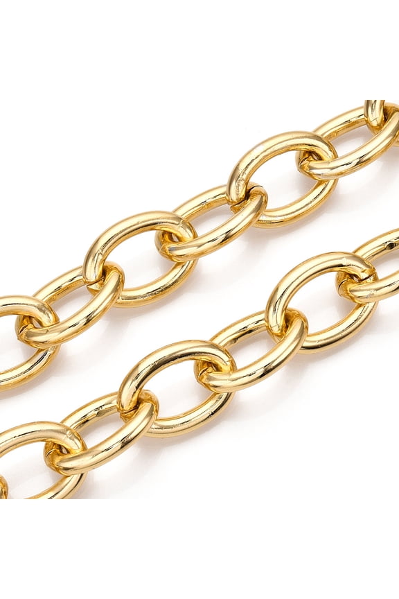 Aluminum Cable Chains Oval Link Chains Unwelded Light Gold 27.5x19.5x4.5mm DIY