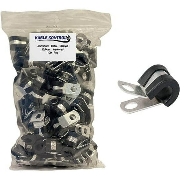 Aluminum Cable Clamps - 1-1/4" Diameter - Rubber Insulated - 100 Pcs
