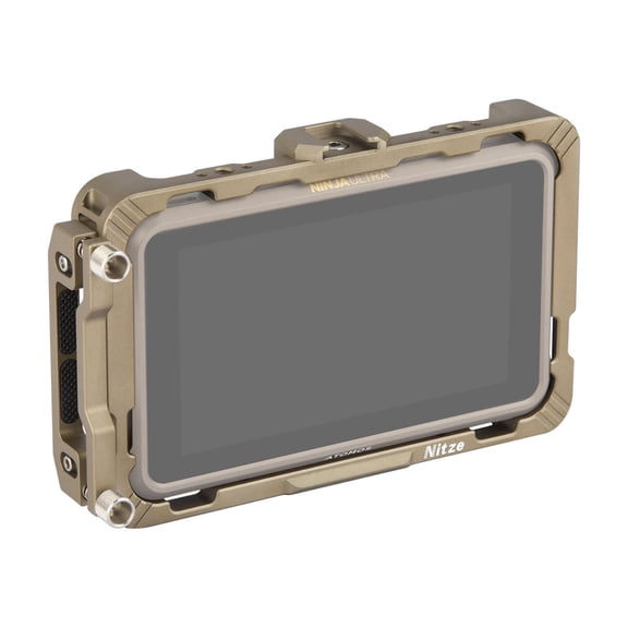 Aluminum Camera Monitor Cage, Video Field Monitor Protective Expansion Frame for Atomos Ninja / Ninja Ultra / Ninja V / Ninja V Plus / Shinobi / ZATO Connect Monitor with HDMI Cable Clamp - JT-A05A