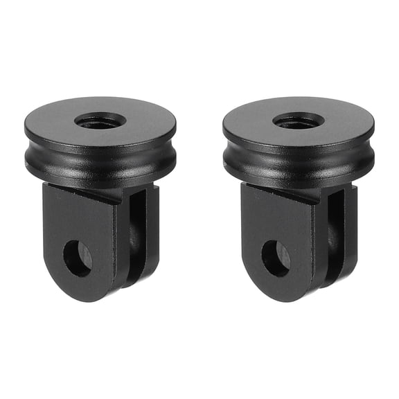Aluminum Camera Tripod Mount Adapter, 1/4" Screw Tripod Conversion Adapter, Black 2 Pcs