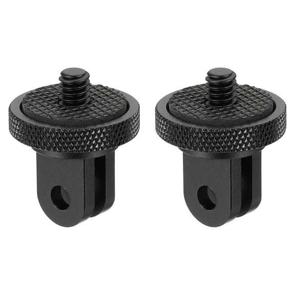 Aluminum Camera Tripod Mount Adapter, 360 Adjustment 1/4" Screw Tripod Conversion Adapter, Black 2 Pcs