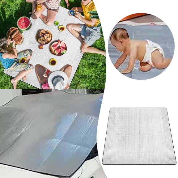 Aluminum Camping Mat 100x2 cm for Outdoor Adventure Foam Sleeping Pad Double Tent Floor for Hiking Picnic and Camping, 200cmx100cm, Silver