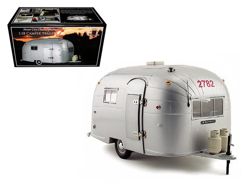 Aluminum Camper Trailer 1/18 Diecast Model by Motorcity Classics