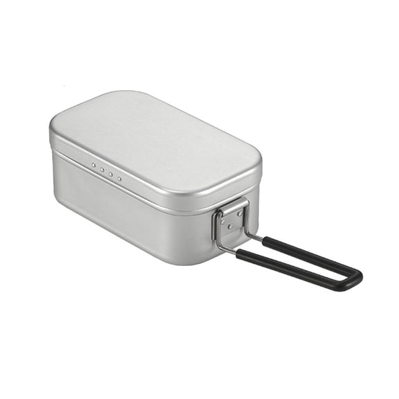 Aluminum Camping Bentos Container Lunch Box With Folding Handle Pressure Relief Lunch Box Camping Picnic Cookware